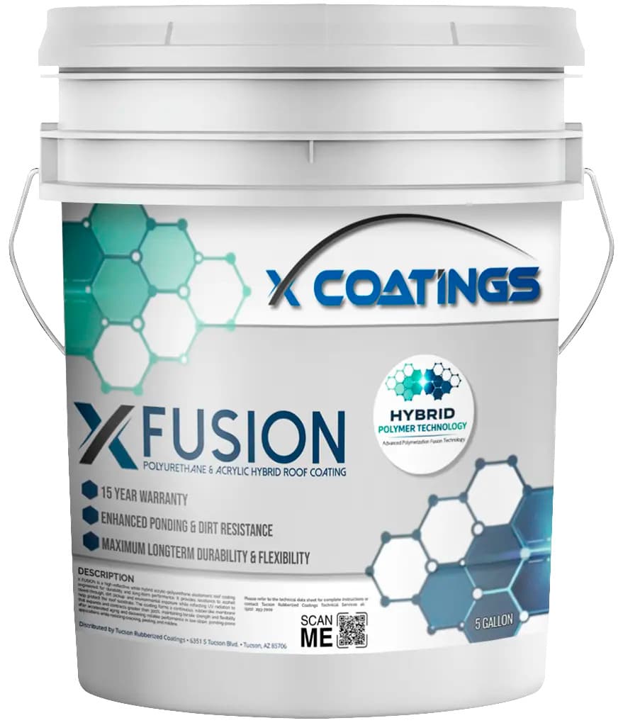 X FUSION — Polyurethane & Acrylic Hybrid Roof Coating, 5 Gallon (NEW — 15-Year Warranty)
